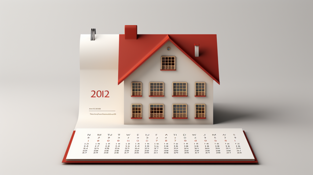 Vector art showing a house against a calendar